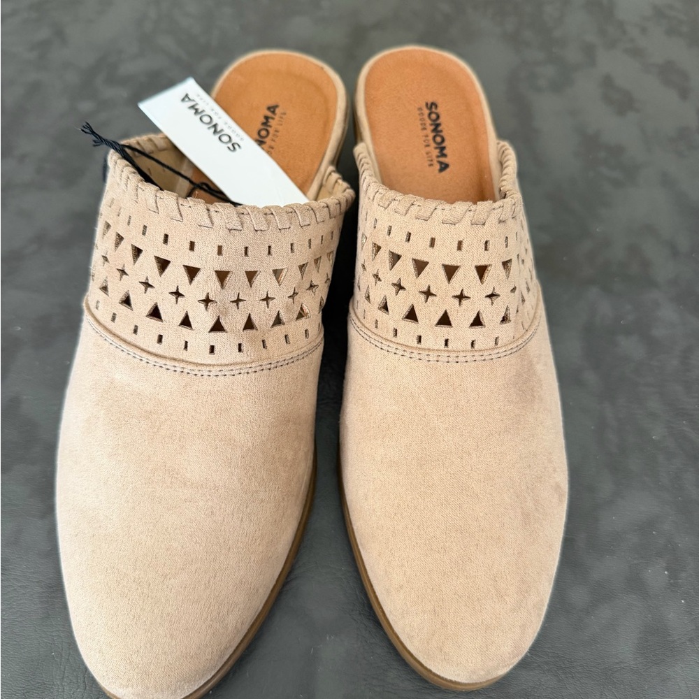 Sonoma Women's Beige Perforated Mules